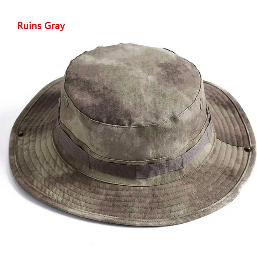 Adjustable Multi-Season Tactical Boonie Hat with Camouflage Options for Outdoor Activities