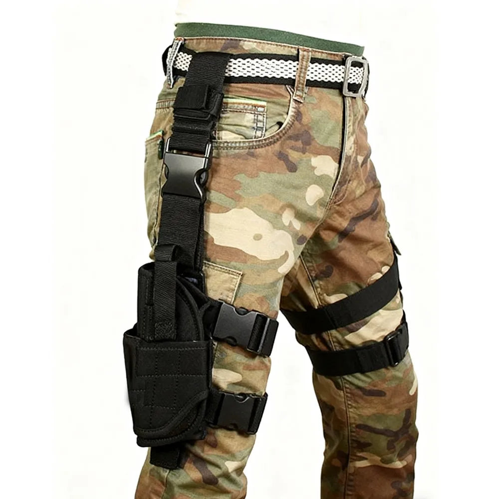 Universal 900D Nylon Drop Leg Tactical Holster with Mag Pouch | Right Hand