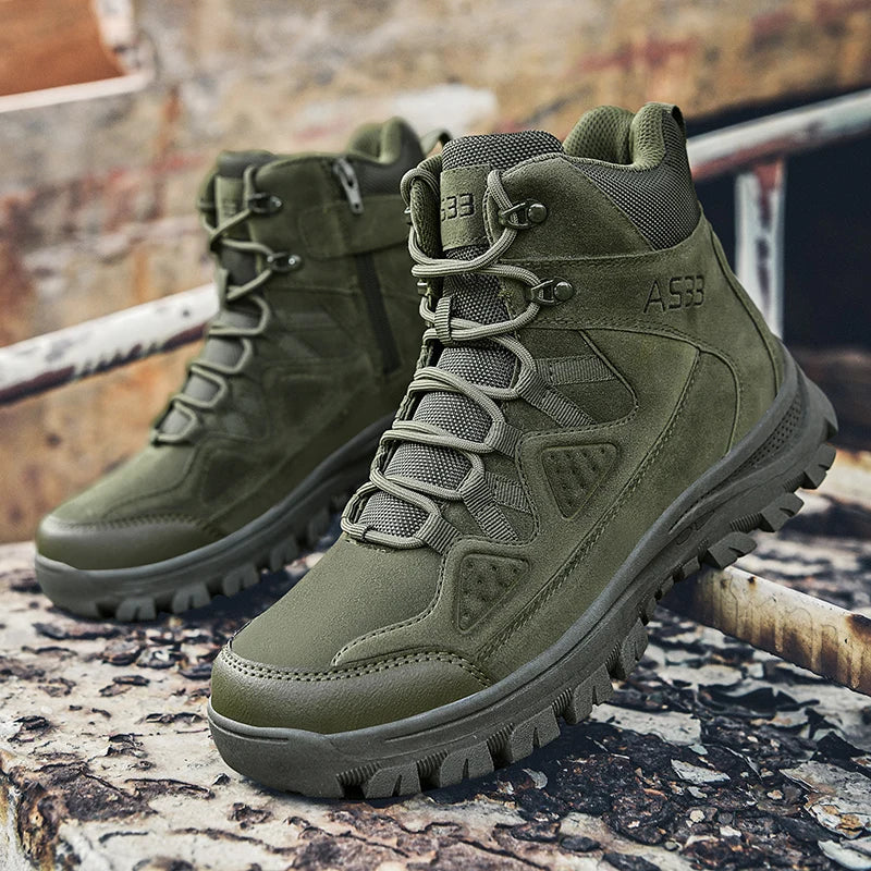 PHERON Men’s Tactical Desert Boots — Mid-Calf Hiking & Work Shoes