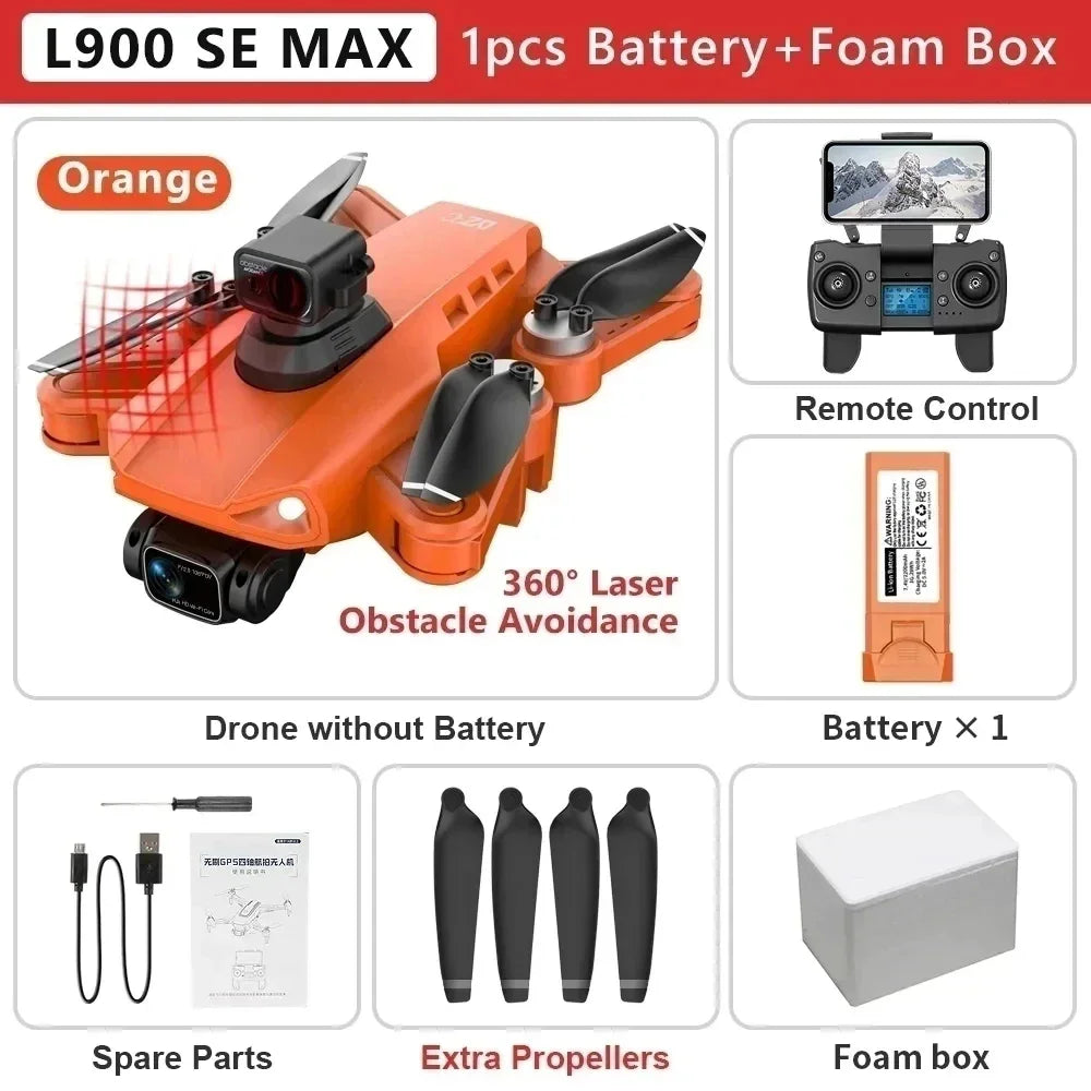 XMSJ L900 Pro SE Max 4K GPS Drone with 360° Obstacle Avoidance Dual HD Camera