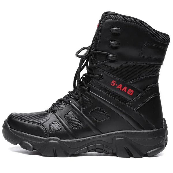 QIFENG Men’s Tactical Combat Boots — Large Size Mid-Calf Army & Work Boots