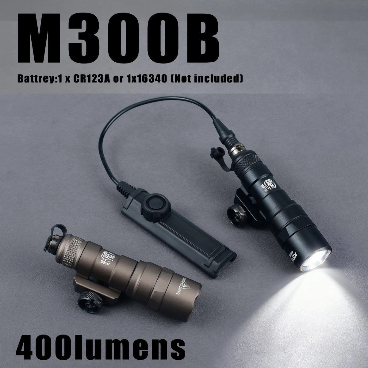 SureFire M600B Tactical Flashlight - 600 Lumen Scout Light for Rifles Shotguns