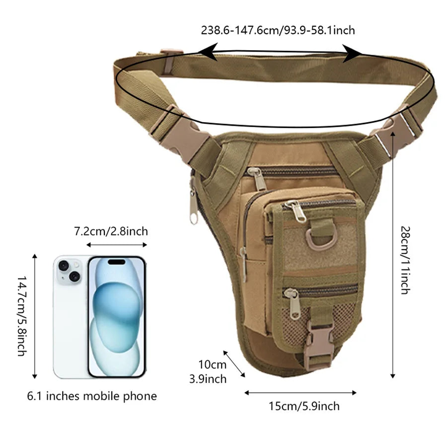 Large-Capacity Camouflage Oxford Tactical Waist & Leg Bag