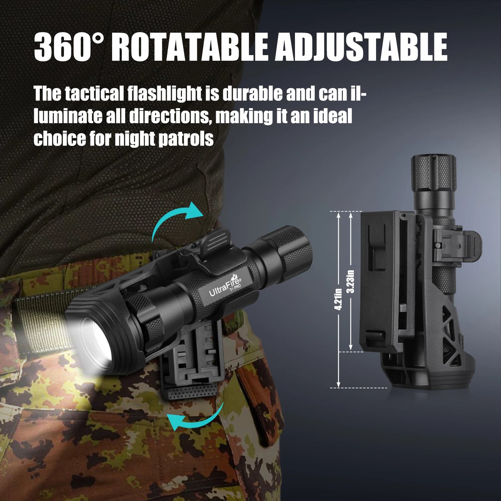 UltraFire T1 Pro Tactical Flashlight – High-Powered, Durable, and Versatile