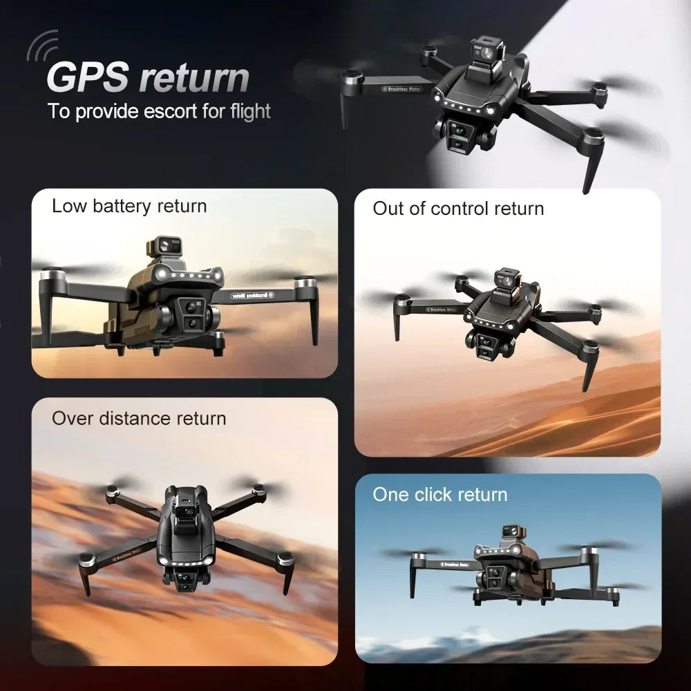 Lenovo V198 Max 8K GPS Brushless Drone with Laser Obstacle Avoidance 4.5-Inch Screen Remote
