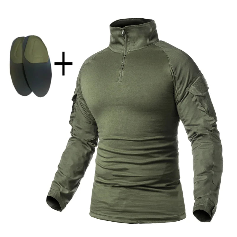 Men's Multicam Tactical Uniform Set – Shirt & Pants with Knee & Elbow Pads