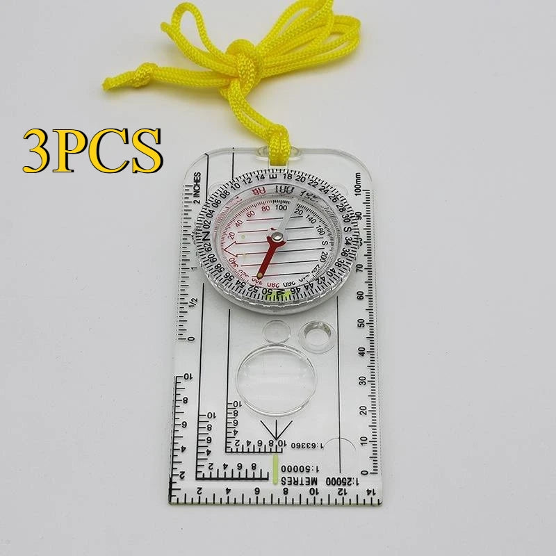 Military Tactical Acrylic Orienteering Compass & Map Ruler