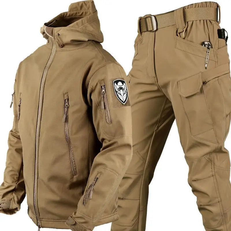 Outdoor Waterproof Windproof Softshell Jacket and Pants Set