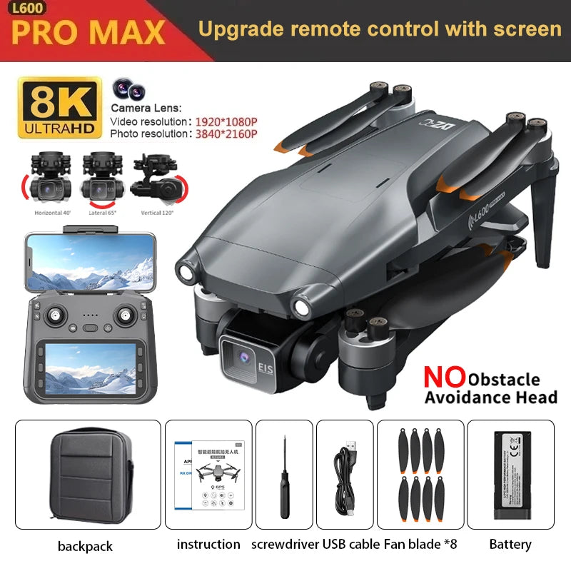 ZLL L600 Pro Max 8K GPS Drone with 3-Axis Gimbal, Dual Camera & 5KM Range