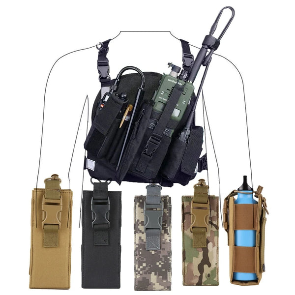 Tactical Walkie Talkie Pouch – Durable Nylon Molle Radio Holder