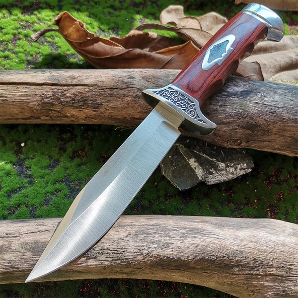 Fixed Blade Camping Knife with Hardwood Handle