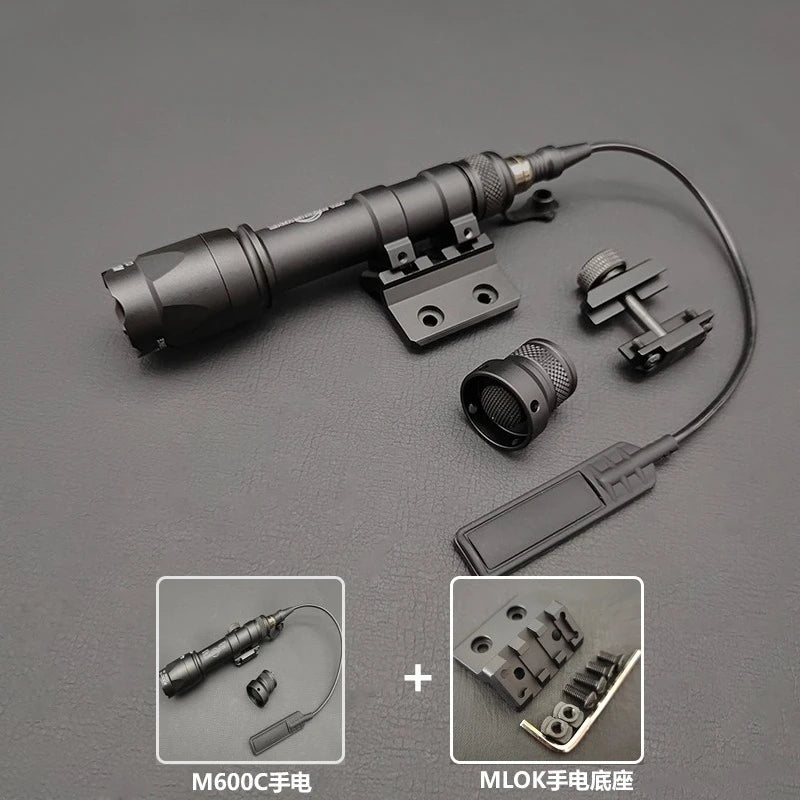 Tactical M600C M300C LED Flashlight - 20mm Rail Mount Scout Light for Rifles