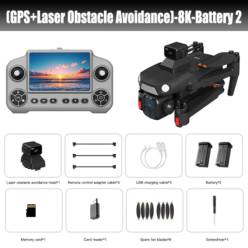 A1R 3S 8K GPS Brushless Drone with LiDAR 360° Obstacle Avoidance & Screen Remote