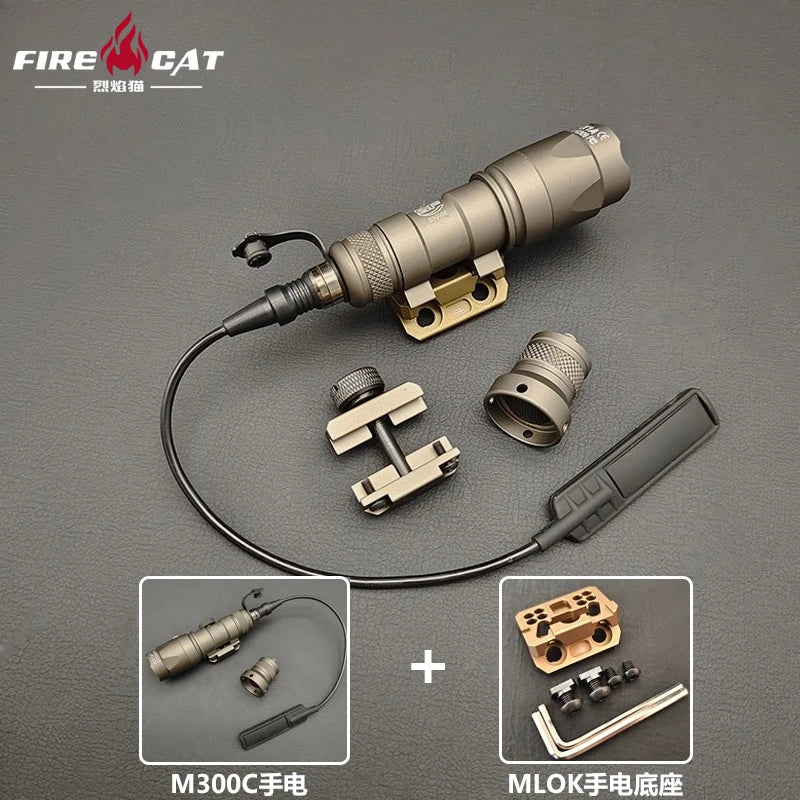 Tactical M600C M300C LED Flashlight - 20mm Rail Mount Scout Light for Rifles