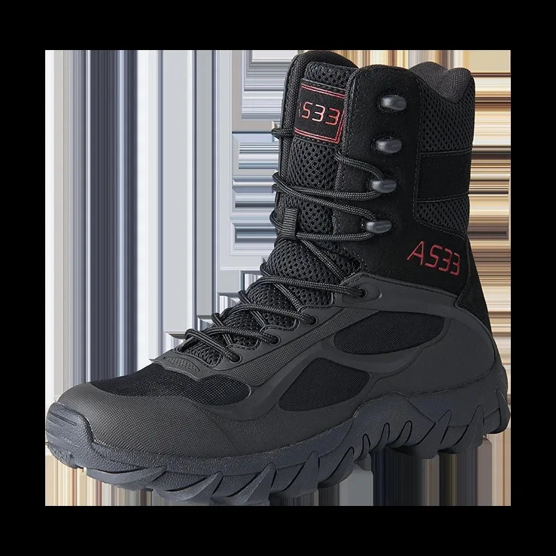 Men's High-Top Tactical Hiking Boots – Breathable Desert Work Shoes with Extended Sizing