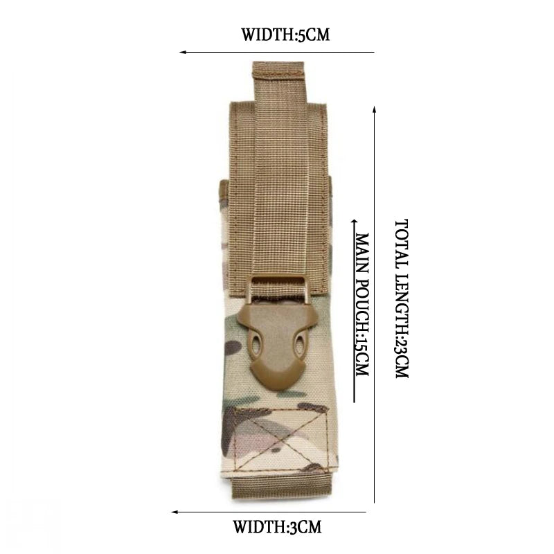 Tactical MP5 Mag & Baton Pouch - MOLLE LED Torch Holster Cover Case