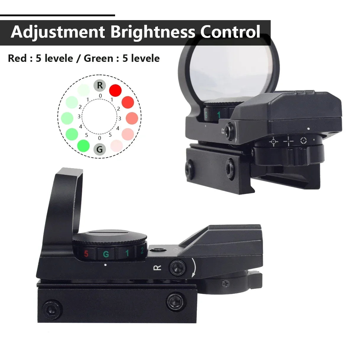 4-Reticle Reflex Red/Green Dot Sight – Tactical Scope for 20mm Rail | ≤6x
