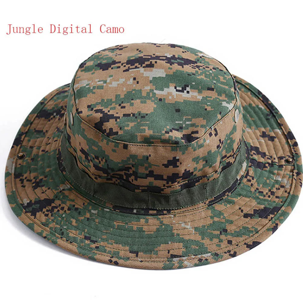 Adjustable Multi-Season Tactical Boonie Hat with Camouflage Options for Outdoor Activities