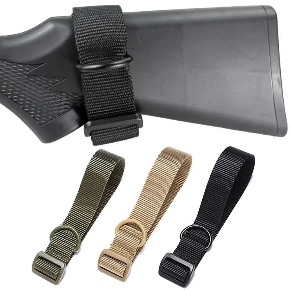 AR15 HK416 Tactical Rifle Sling Adapter with Buttstock Mount - Adjustable Nylon Webbing Strap