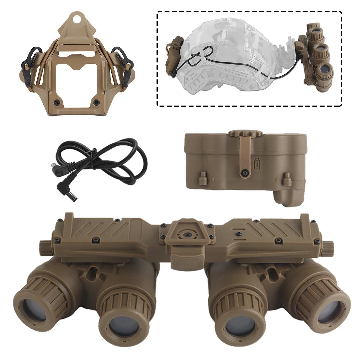 NVG 18 Tactical Night Vision Goggles - MICH M88 Helmet Compatible