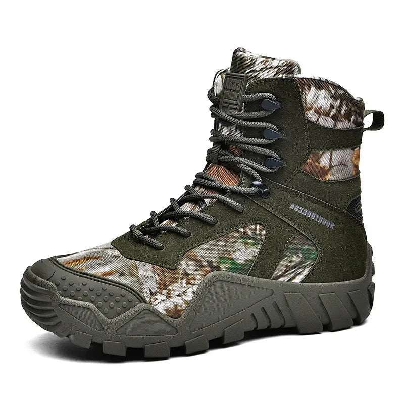 Men's High-Top Tactical Hiking Boots – Breathable Desert Work Shoes with Extended Sizing