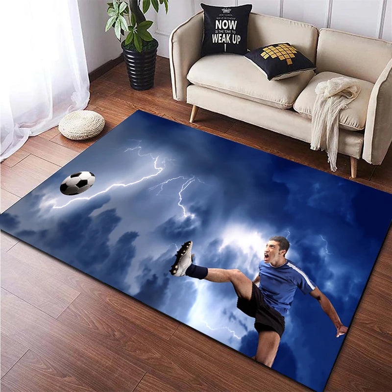 Football-Themed Rug – Home & Bedroom Decor