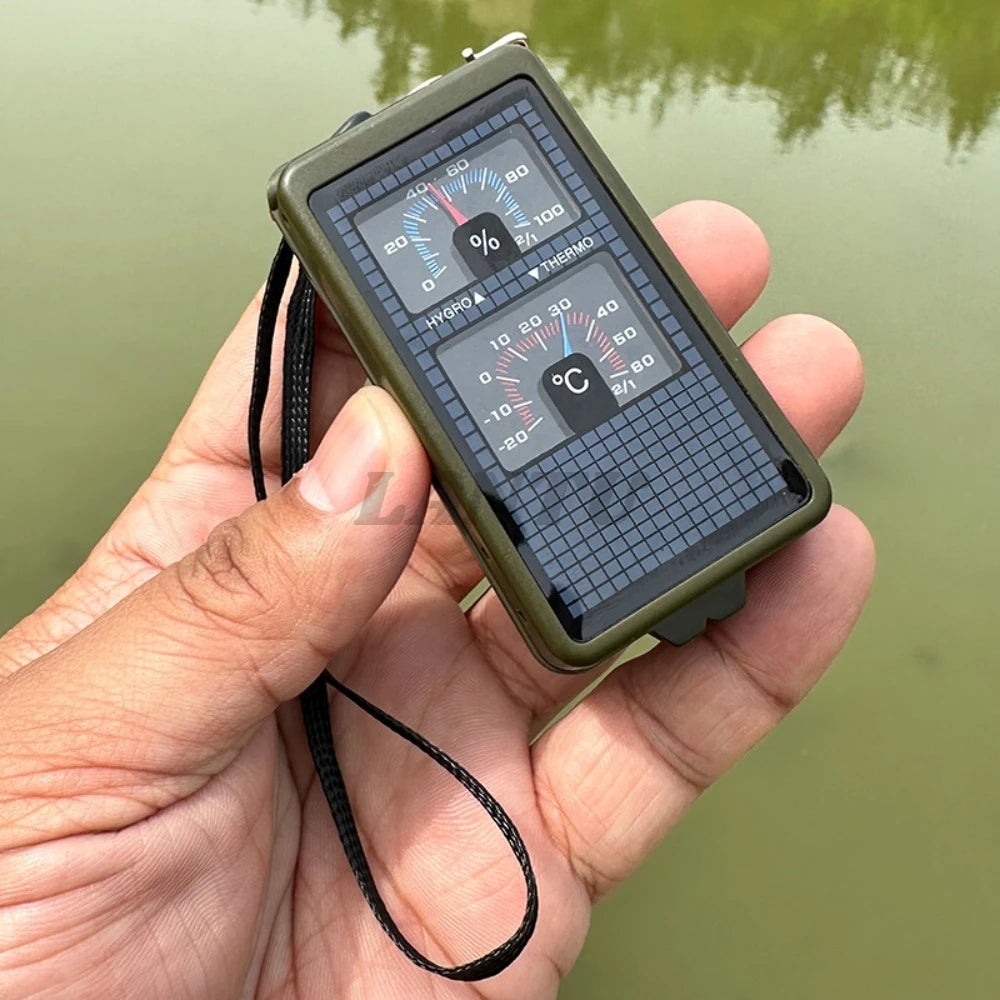 12-in-1 Tactical Survival Compass with Flashlight, Whistle & Fire Starter