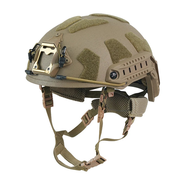 BOOIU Tactical Helmet FRP Velcro Ballistic Helmet High Cut Wendy Suspension With Double-Lineed Adjustable Knob Ballistic Helmet
