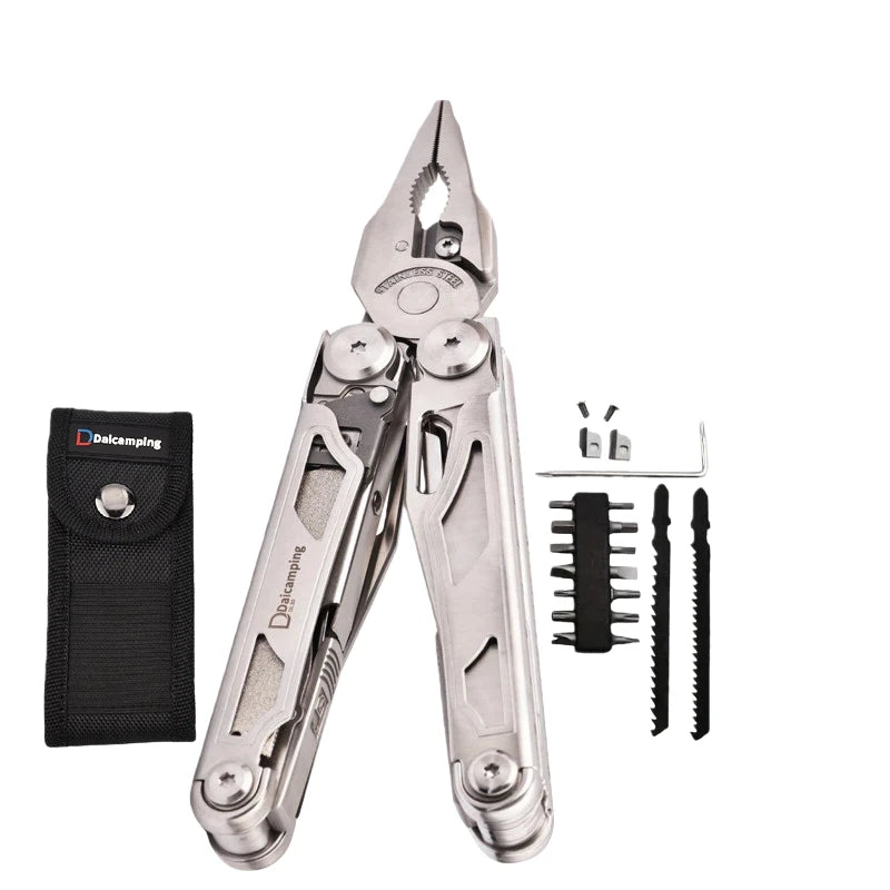 Daicamping DL30 Multi-Tool – Folding EDC Pliers with Knife, Scissors & 16 Bits