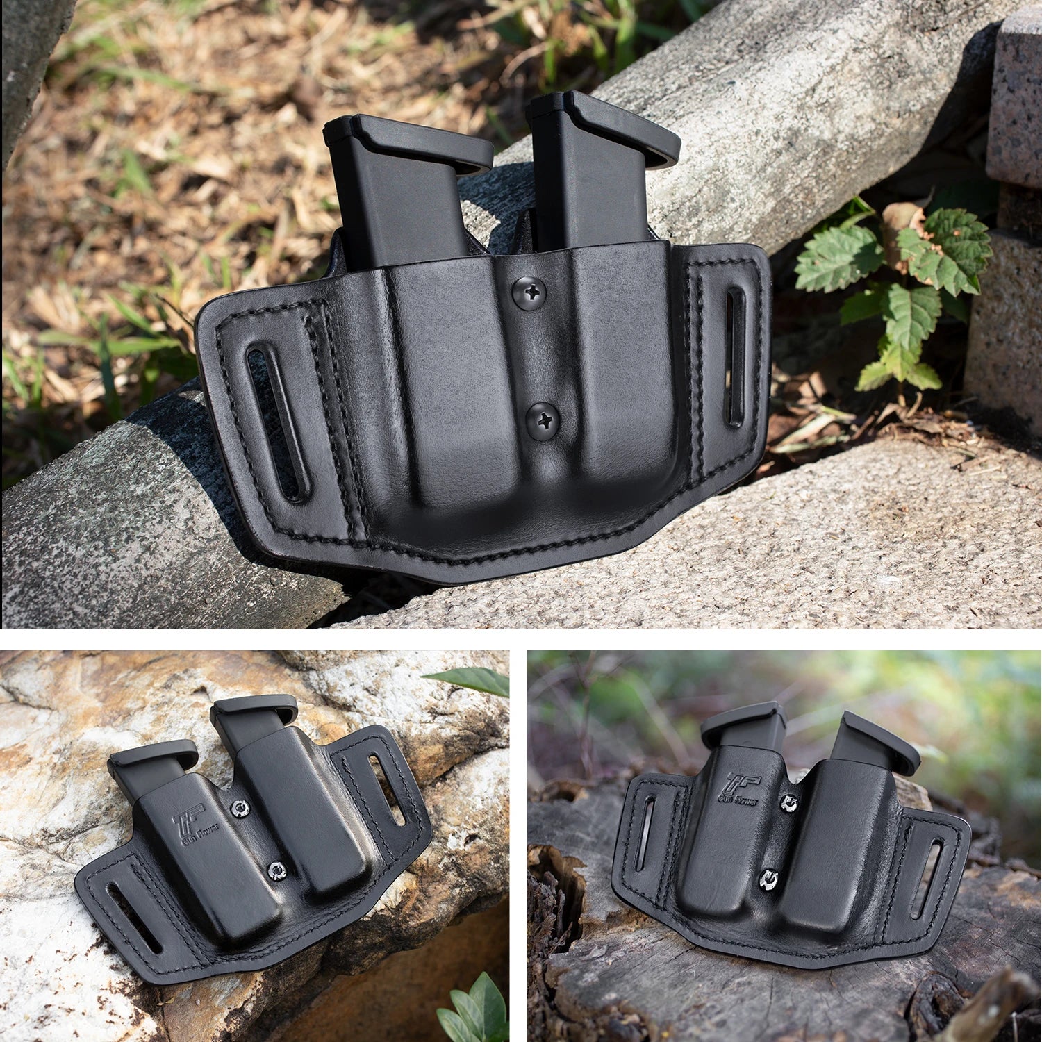Premium Leather Double Magazine Pouch
