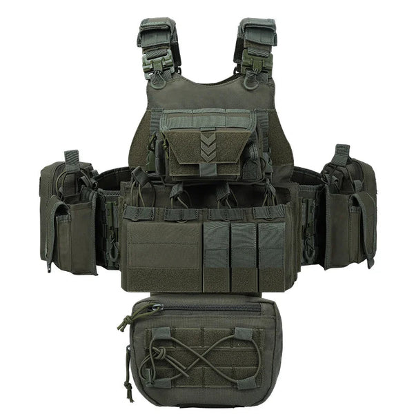 Tactical Plate Carrier Vest with Helmet Pouch