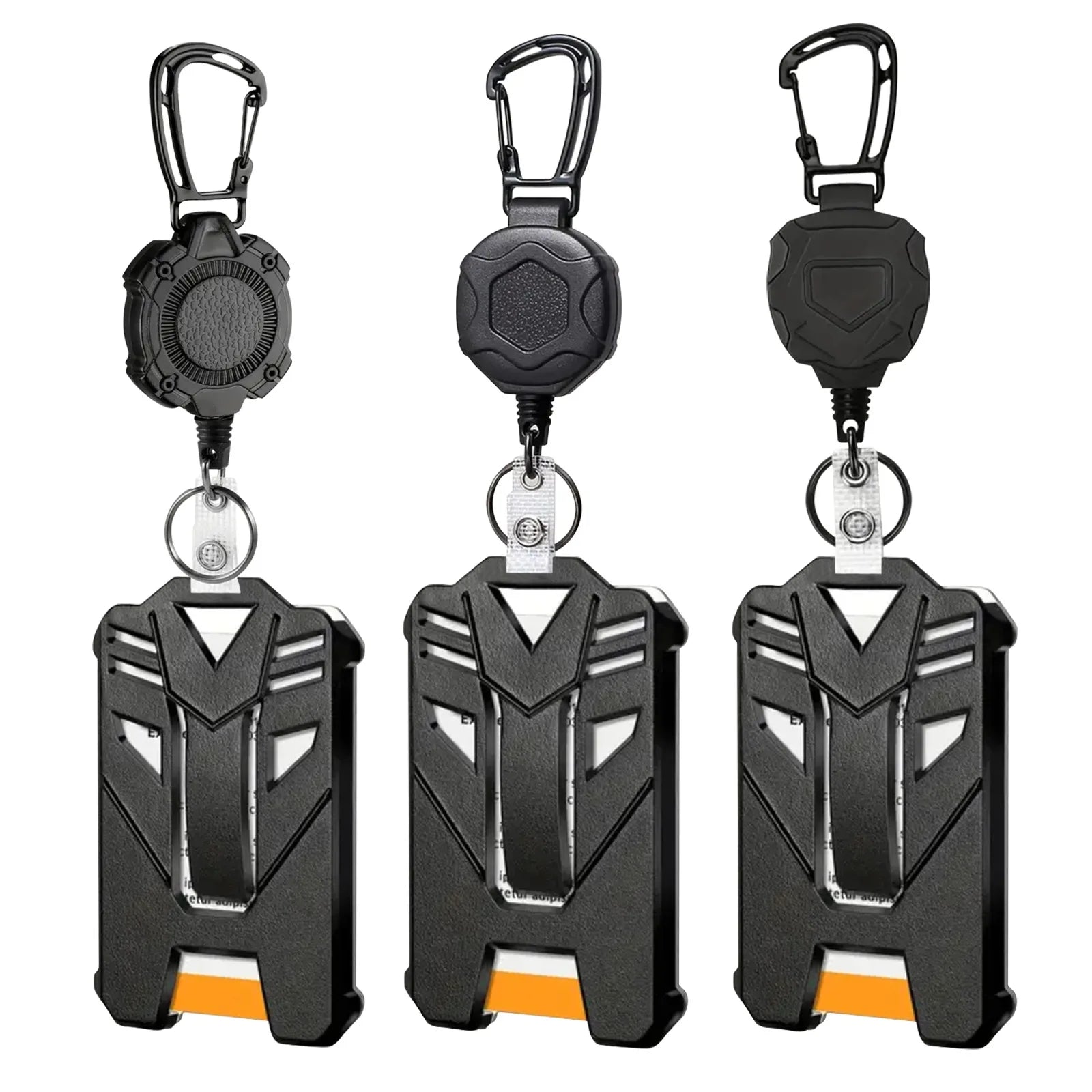 Tactical ID Badge Holder with Retractable Reel & Carabiner