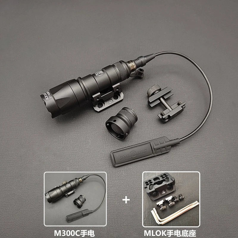 Tactical M600C M300C LED Flashlight - 20mm Rail Mount Scout Light for Rifles