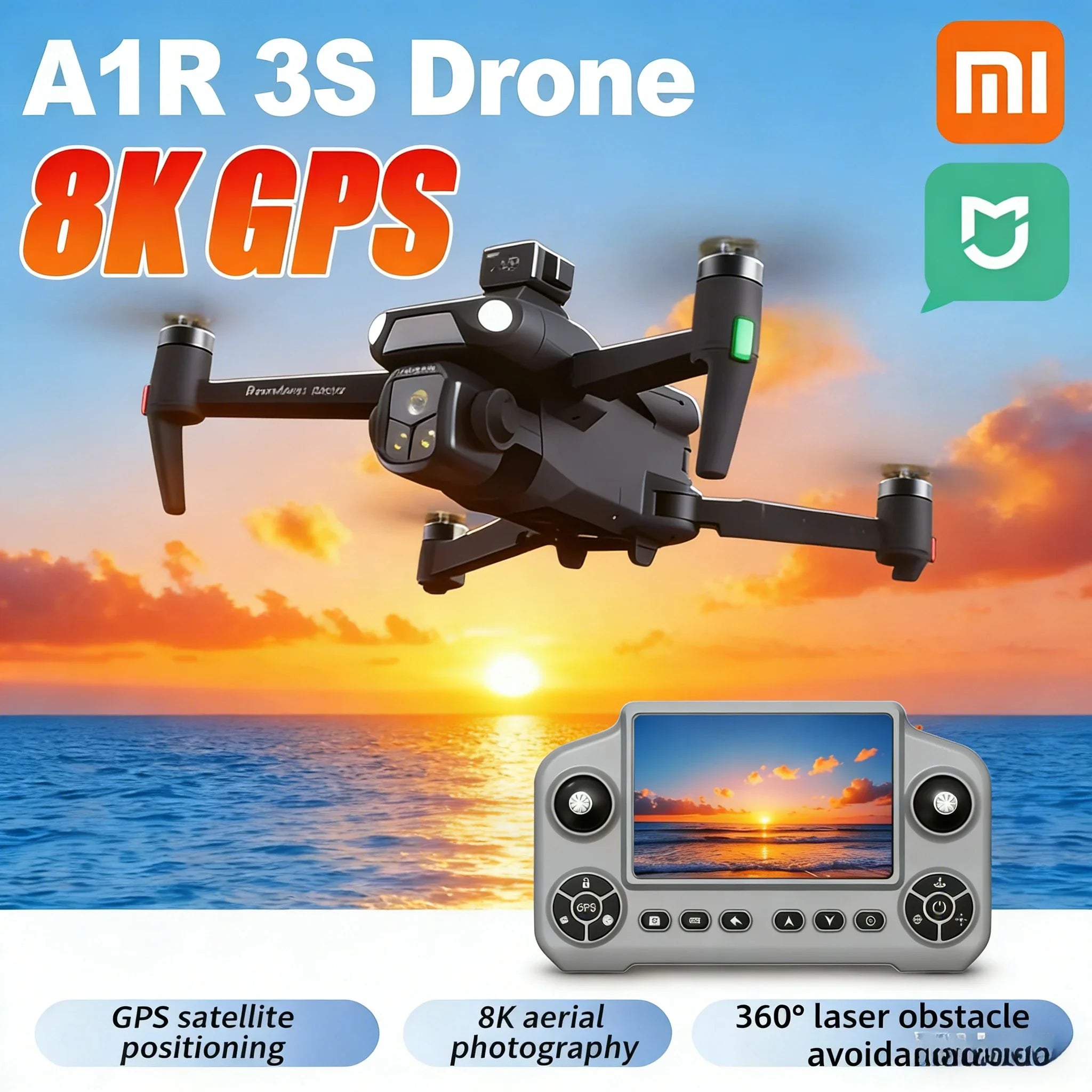 Xiaomi Mijia 8K GPS Drone with Laser Obstacle Avoidance, 3-Axis Gimbal & Screen Remote
