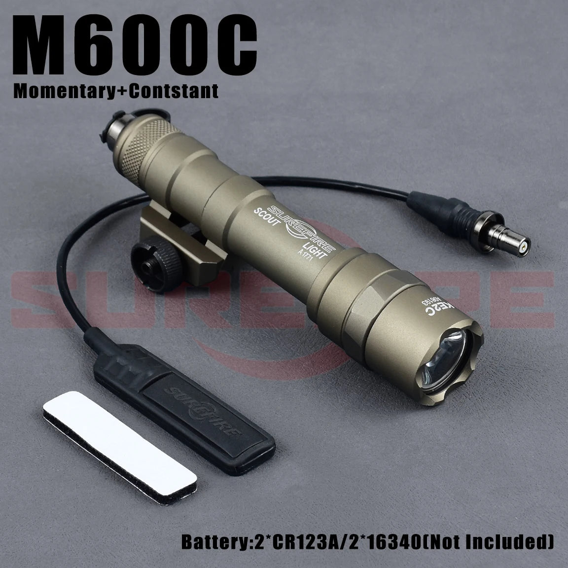 SureFire M600B Tactical Flashlight - 600 Lumen Scout Light for Rifles Shotguns