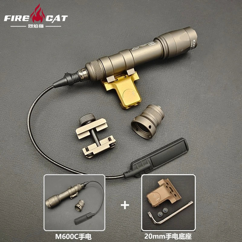 Tactical M600C M300C LED Flashlight - 20mm Rail Mount Scout Light for Rifles