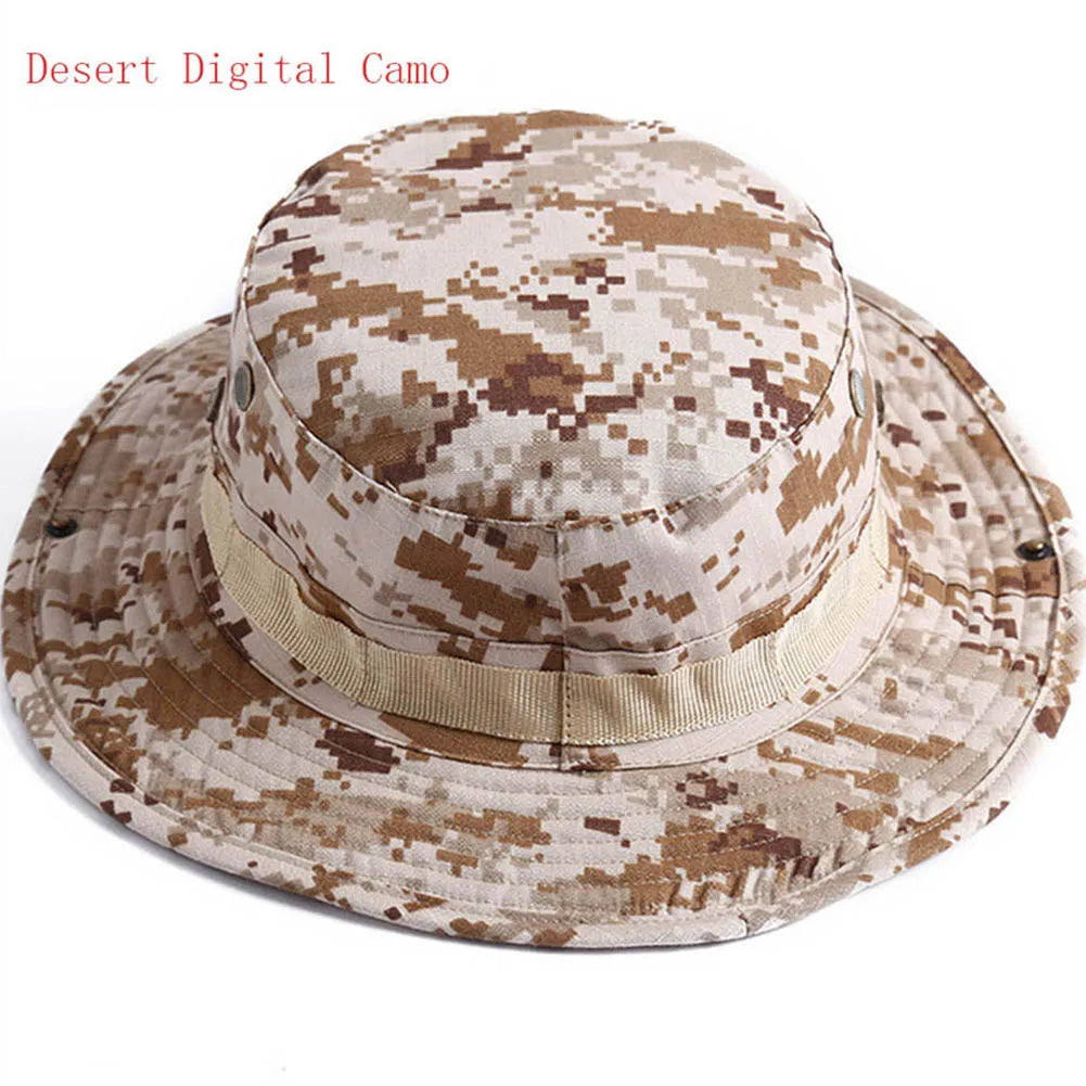 Adjustable Multi-Season Tactical Boonie Hat with Camouflage Options for Outdoor Activities