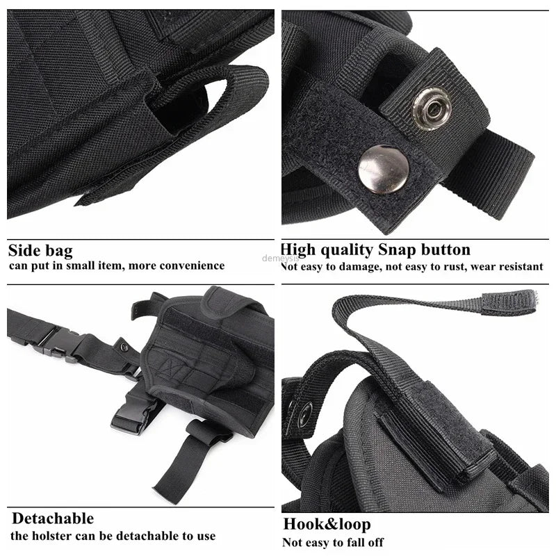 Demeysis Universal Nylon Drop Leg Tactical Pistol Holster | Right & Left Hand