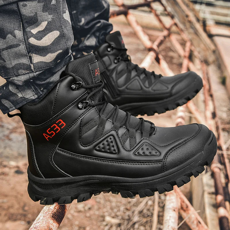 PHERON Men’s Tactical Desert Boots — Mid-Calf Hiking & Work Shoes