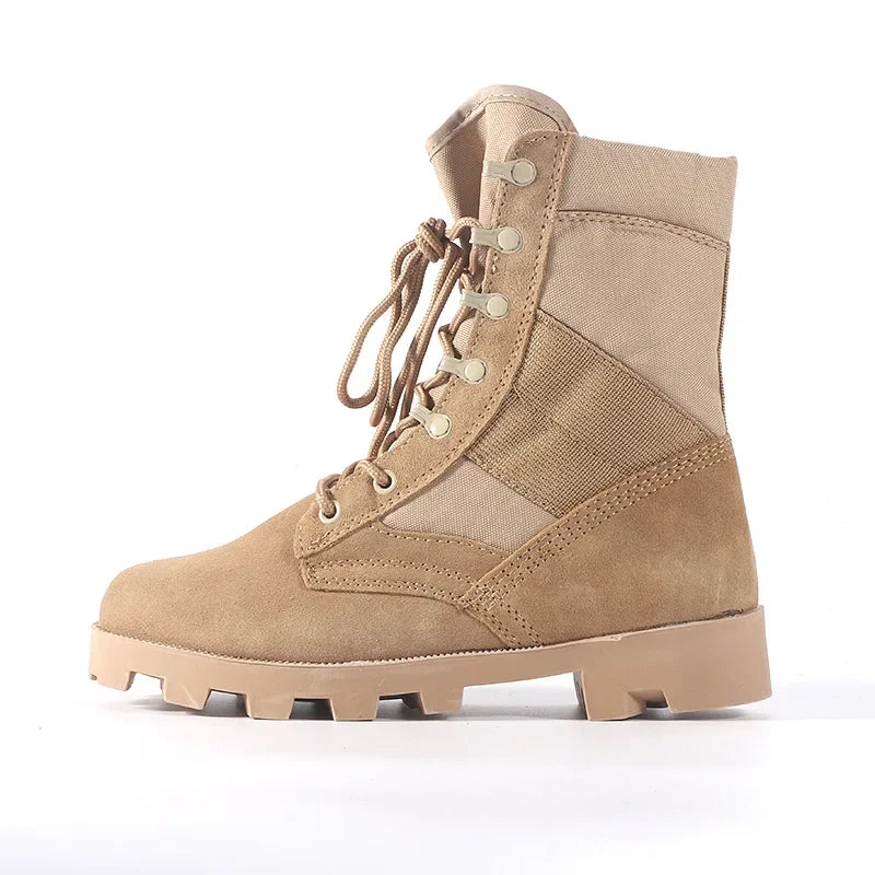 LOUIHAWK Men’s Tactical Desert Boots — Camouflage Outdoor Combat Shoes