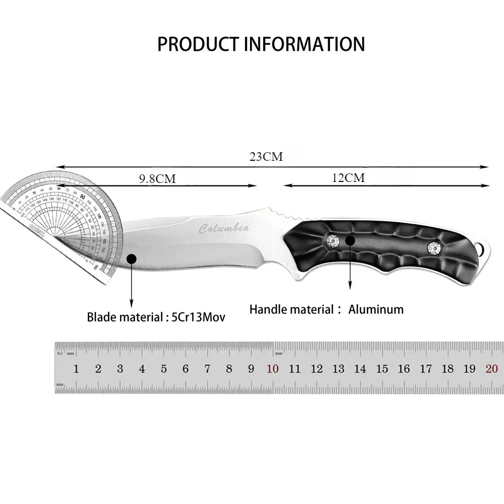 5Cr13Mov Fixed Blade Tactical Knife | Aluminum Handle Combat Bushcraft EDC