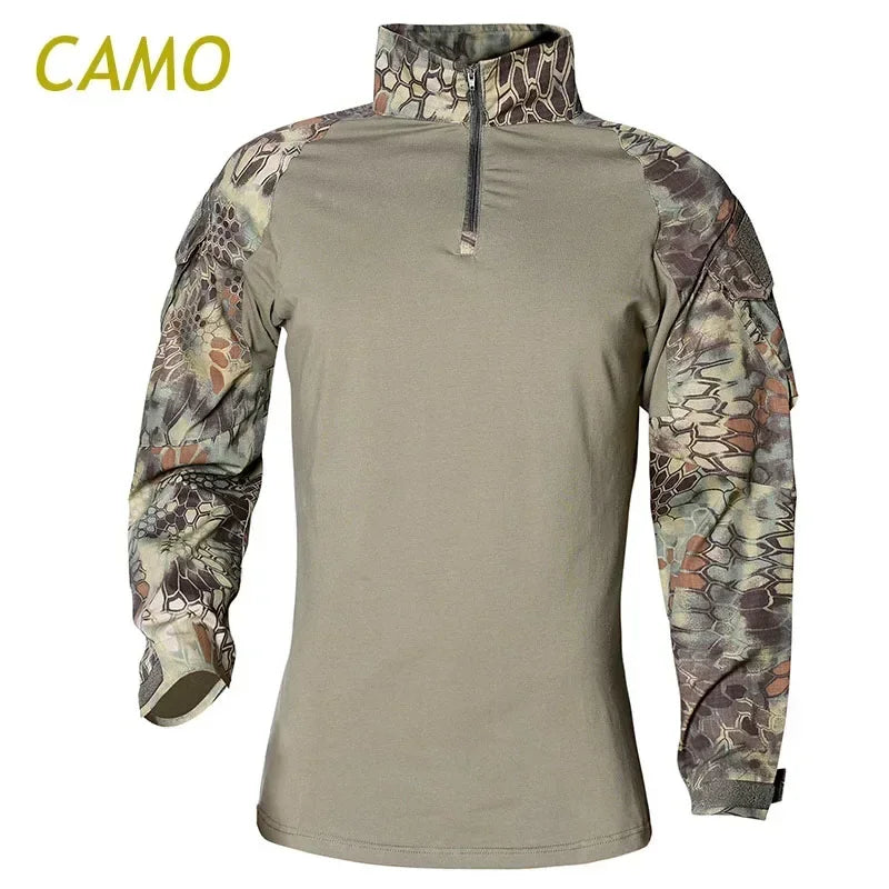 Tactical Camouflage Shirt – Breathable Military Combat Top for Outdoor & Airsoft