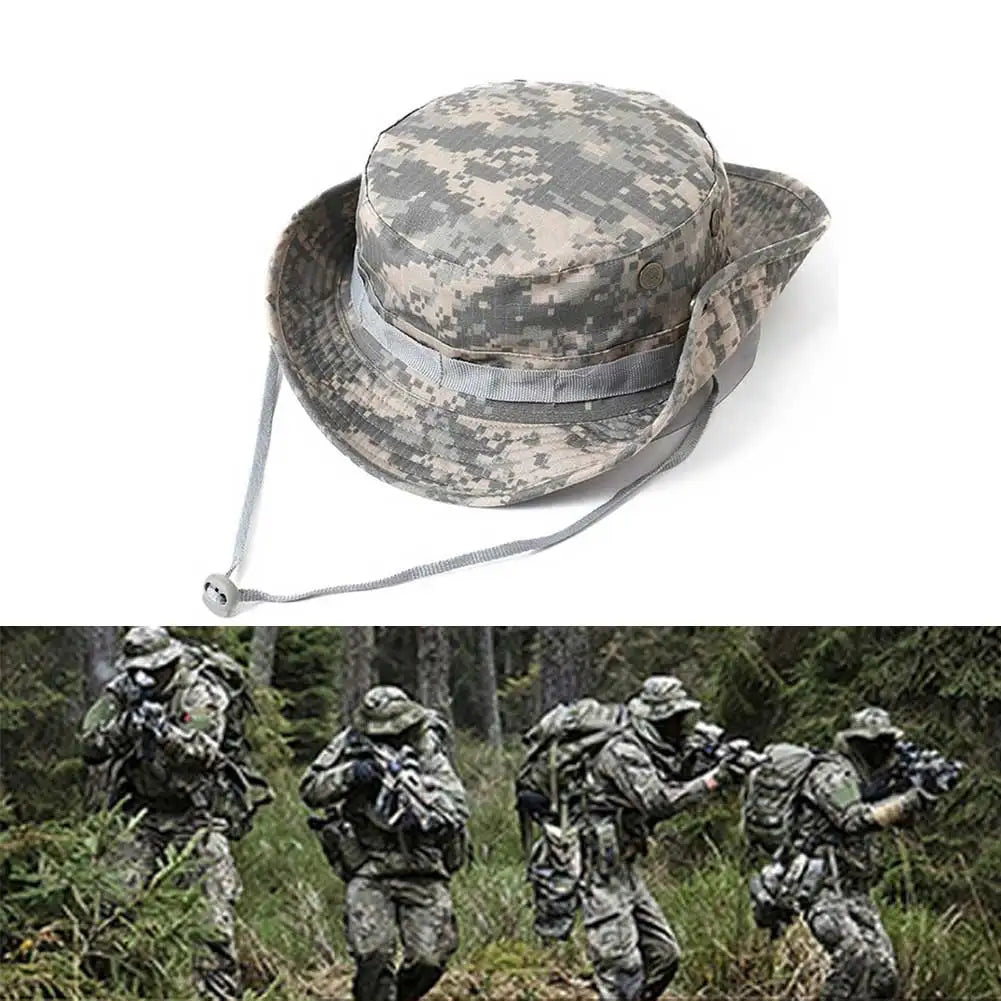 Adjustable Multi-Season Tactical Boonie Hat with Camouflage Options for Outdoor Activities