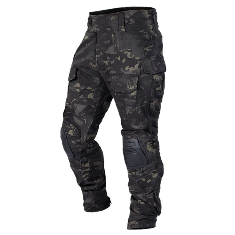 Men's Multicam Tactical Uniform Set – Shirt & Pants with Knee & Elbow Pads