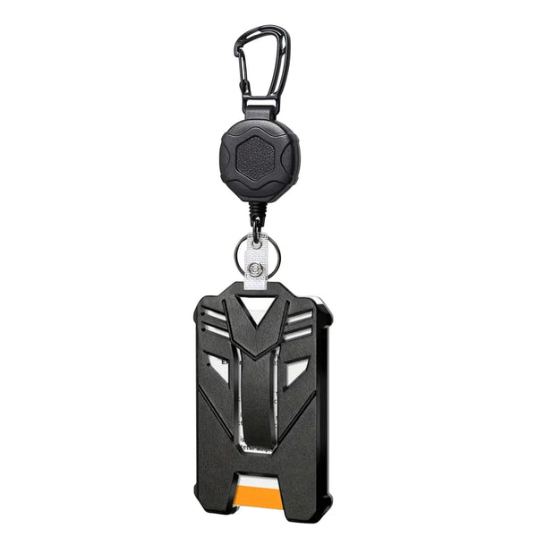 Tactical ID Badge Holder with Retractable Reel & Carabiner