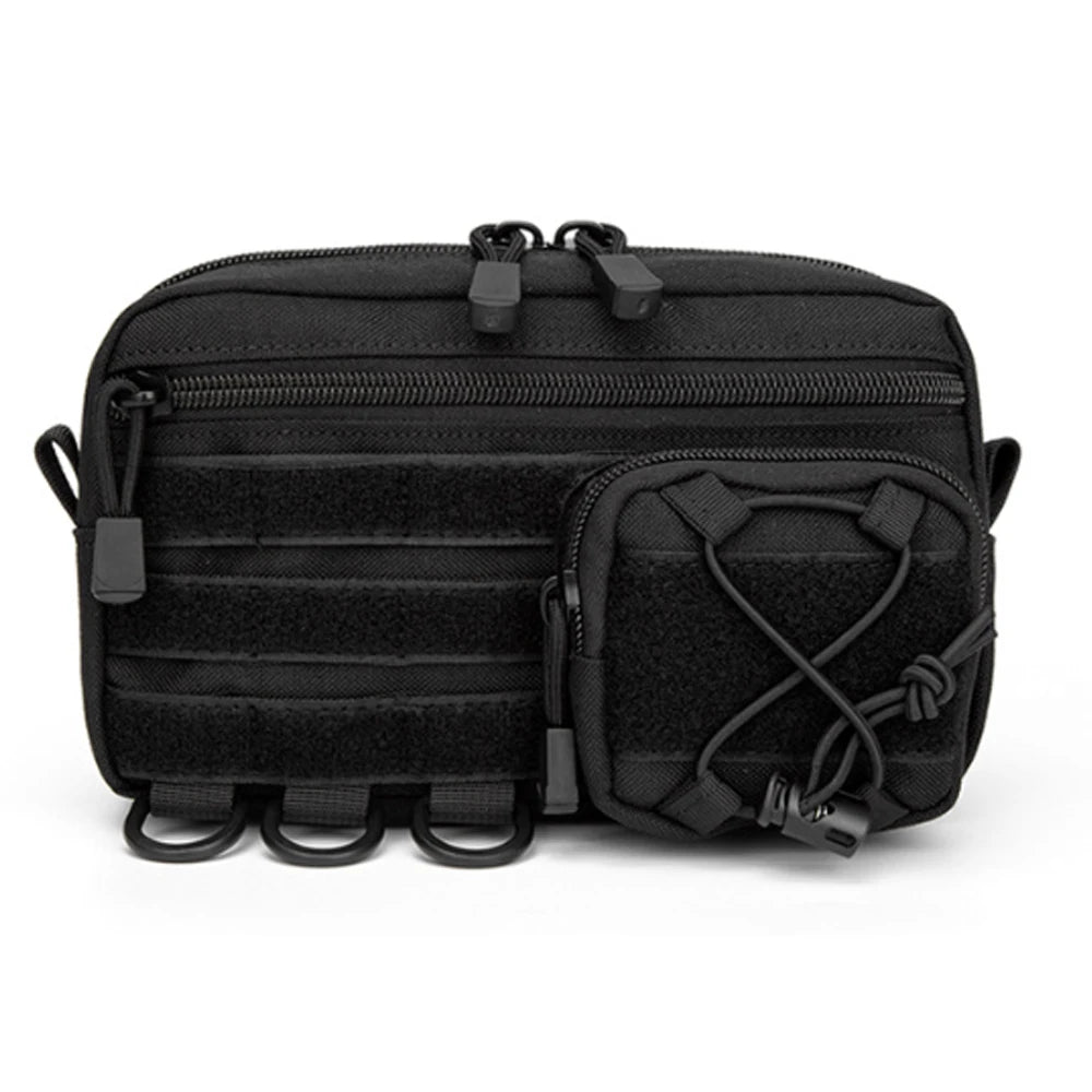 Modular Tactical Organizer Pouch with Multi-Compartment Storage for Outdoor and Hunting Applications