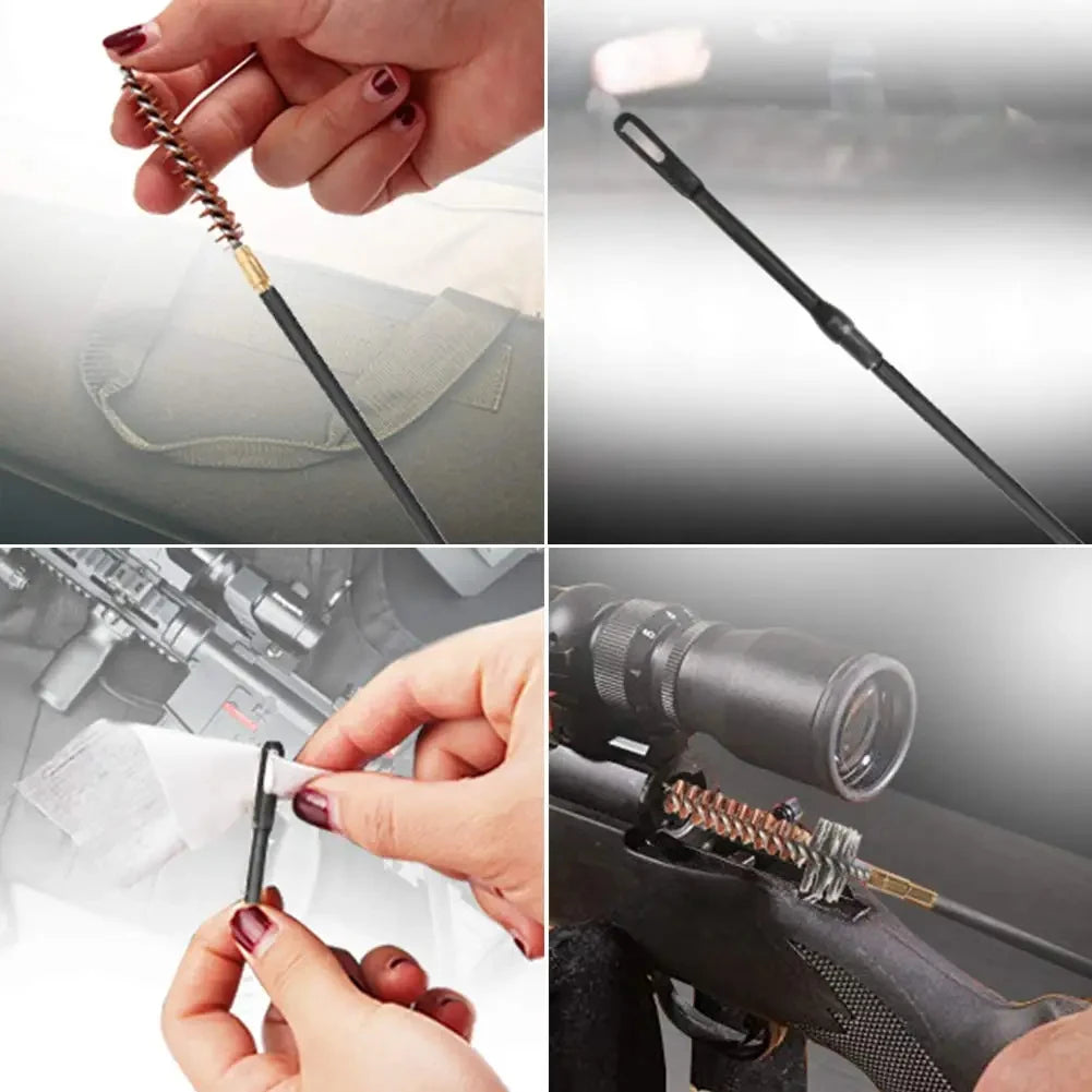 Modular Multi-Caliber Firearm Cleaning Kit with Portable Belt-Compatible Pouch