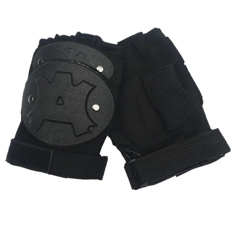 Anti-Riot Tactical Shell Gloves - Half-Finger