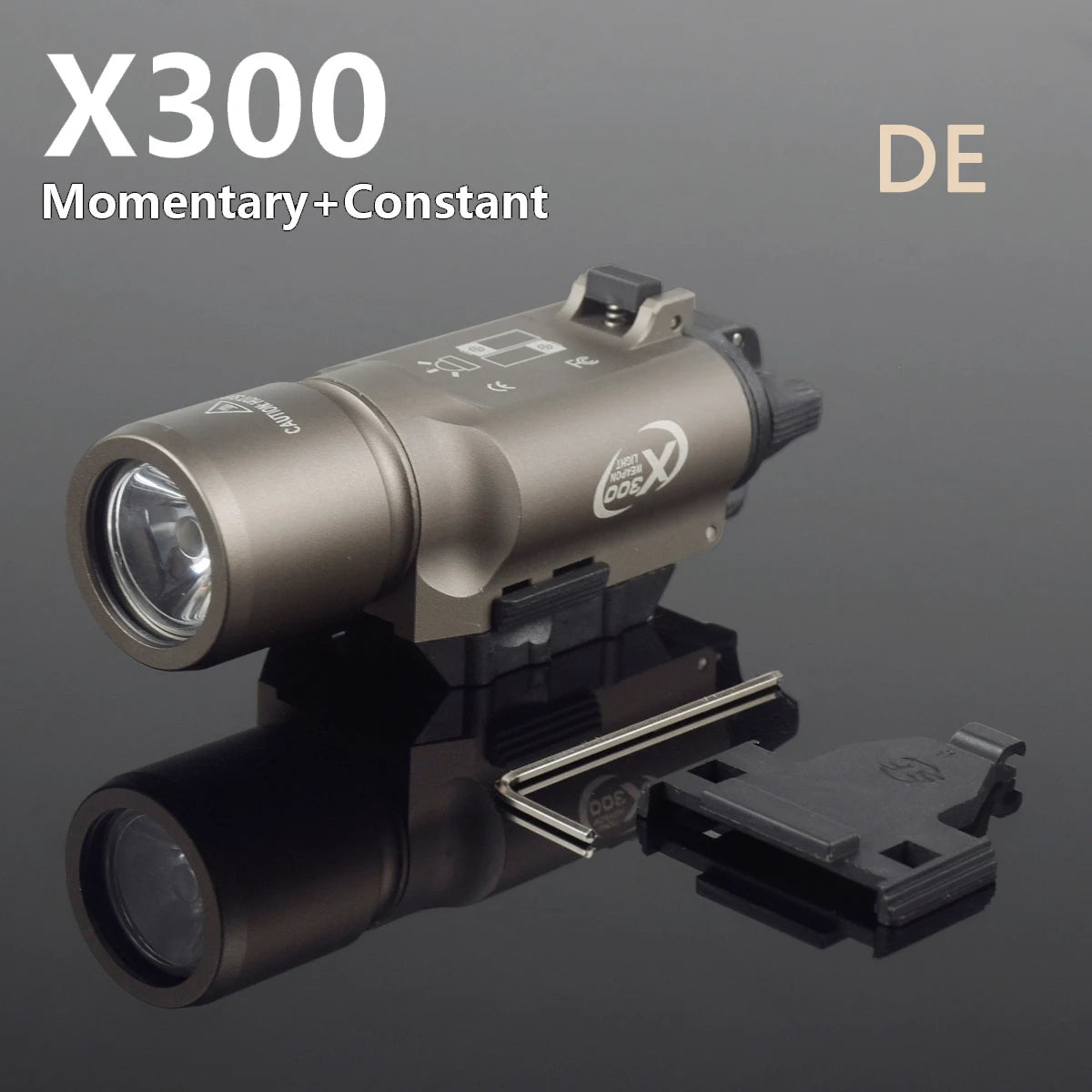 LAMBUL X300U Tactical Pistol Scout Light - Aluminum, Dual Output, CR123A