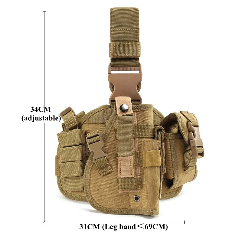 Demeysis Universal MOLLE Drop Leg Tactical Pistol Holster | Right Hand